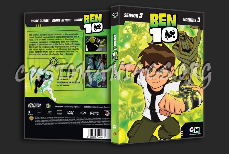Ben 10 Season 3 Volume 3 dvd cover