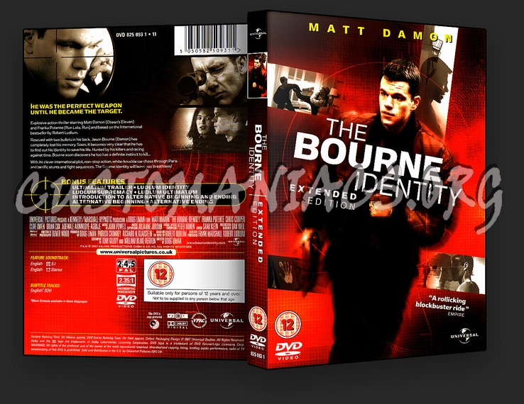 The Bourne Identity Extended Edition dvd cover