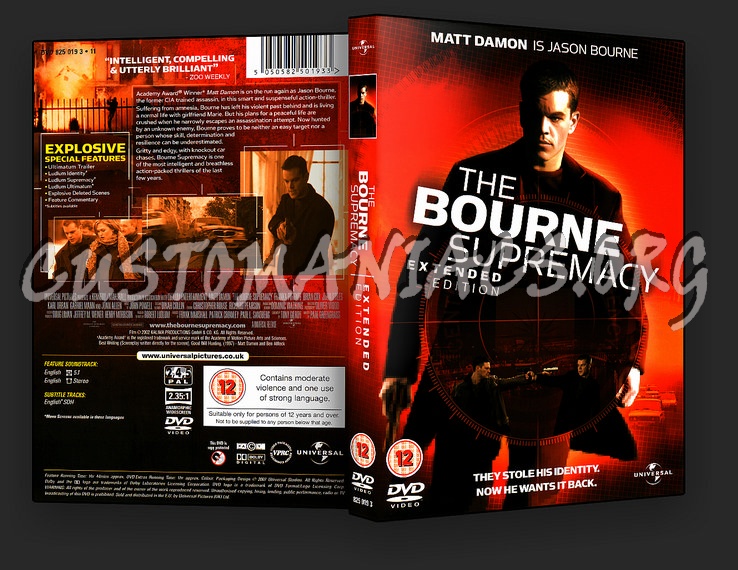 The Bourne Supremacy Extended Edition dvd cover