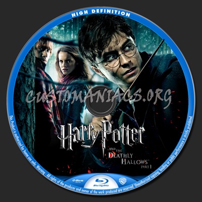 Harry Potter And The Deathly Hallows Part 1 blu-ray label