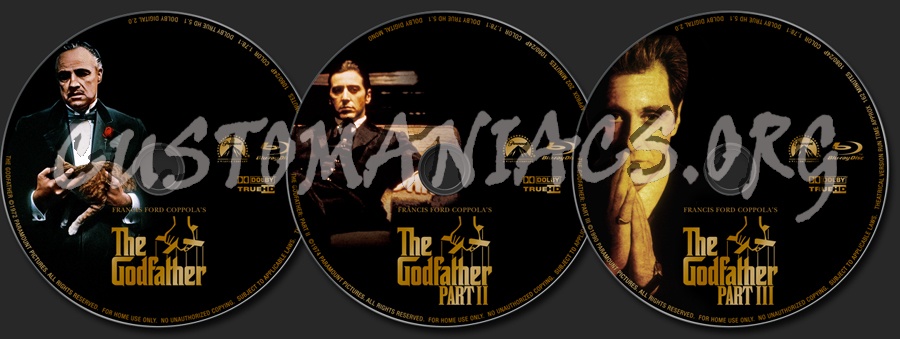 The Godfather Trilogy blu-ray label