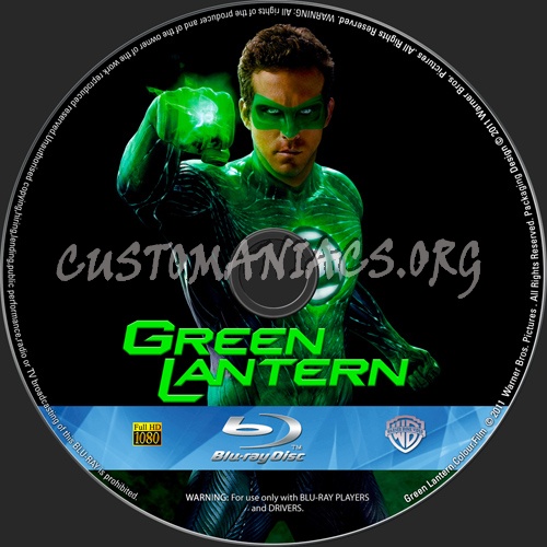 Green Lantern blu-ray label