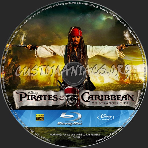 Pirates of the Caribbean On Stranger Tides blu-ray label
