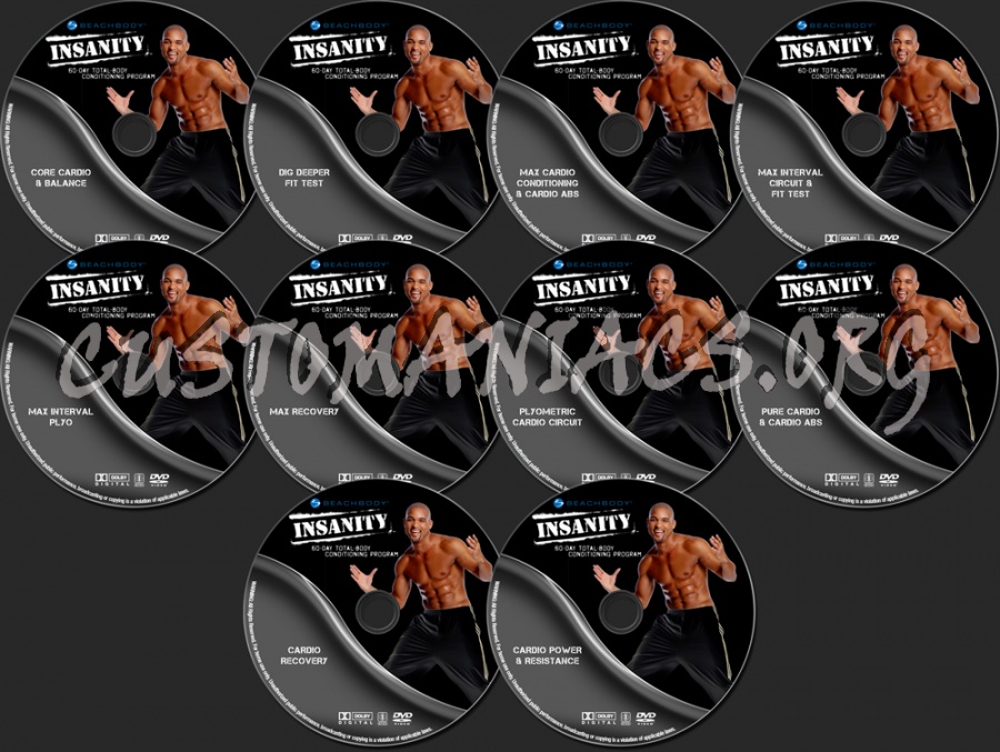 Insanity Extreme Home Workout dvd label