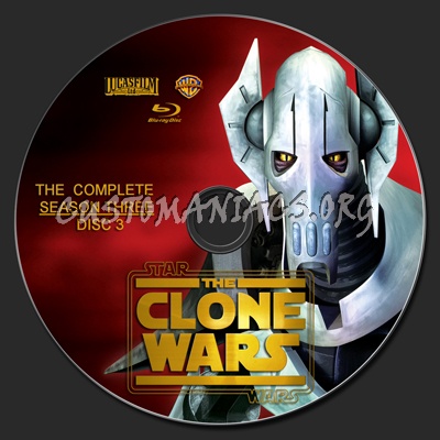 Star Wars: The Clone Wars Season 3 blu-ray label