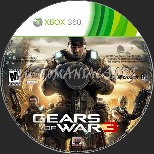 Gears of War 3 dvd label
