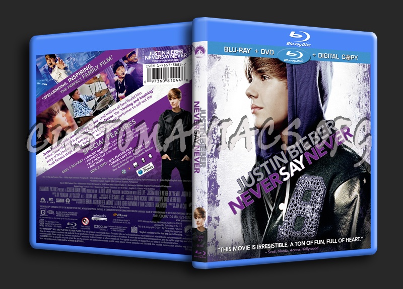 Justin Bieber: Never Say Never blu-ray cover