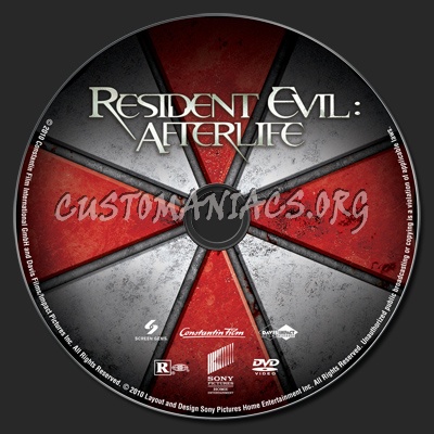 Resident Evil: Afterlife dvd label