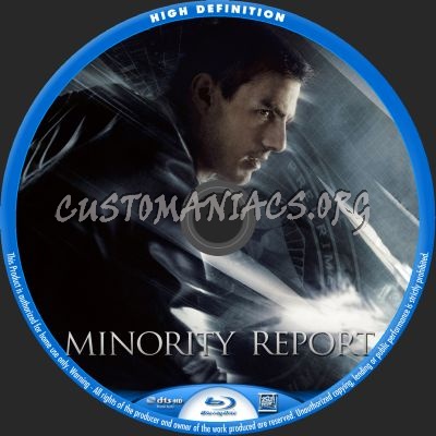 Minority Report blu-ray label