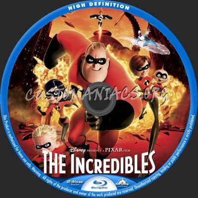 The Incredibles blu-ray label