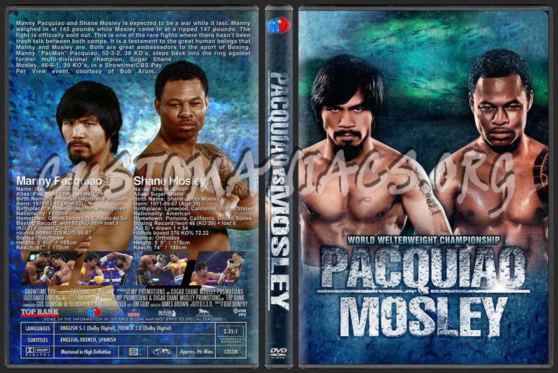 Pacquiao vs Mosley dvd cover