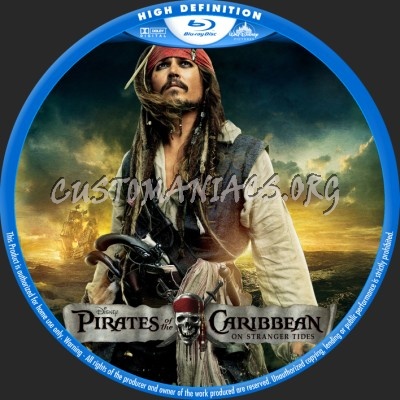 Pirates of the Caribbean On Stranger Tides blu-ray label