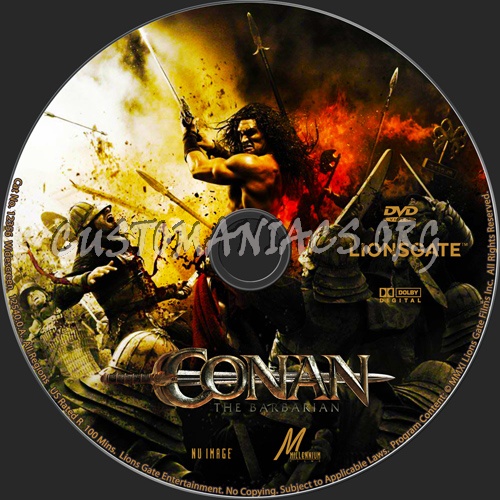 Conan the Barbarian dvd label