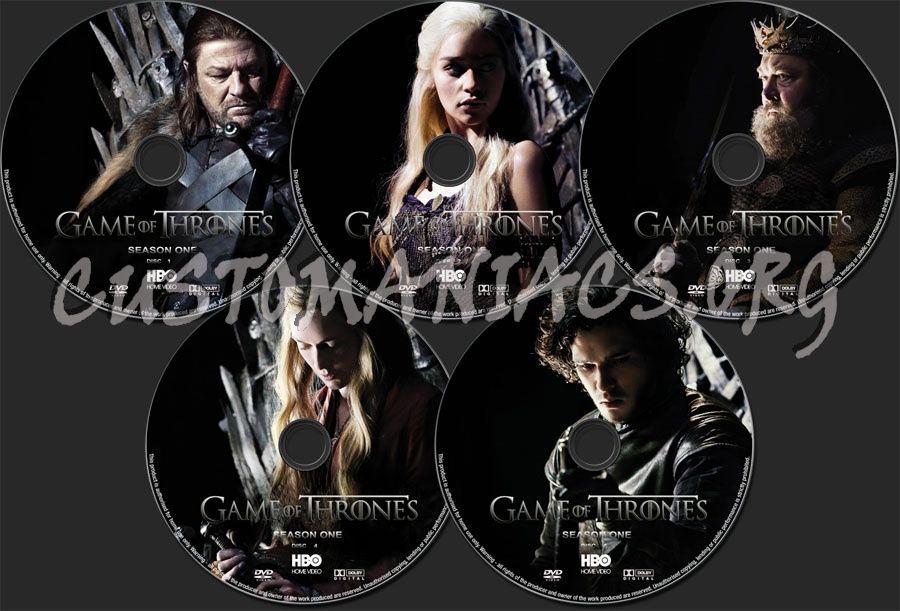 Game of Thrones Season 1 dvd label