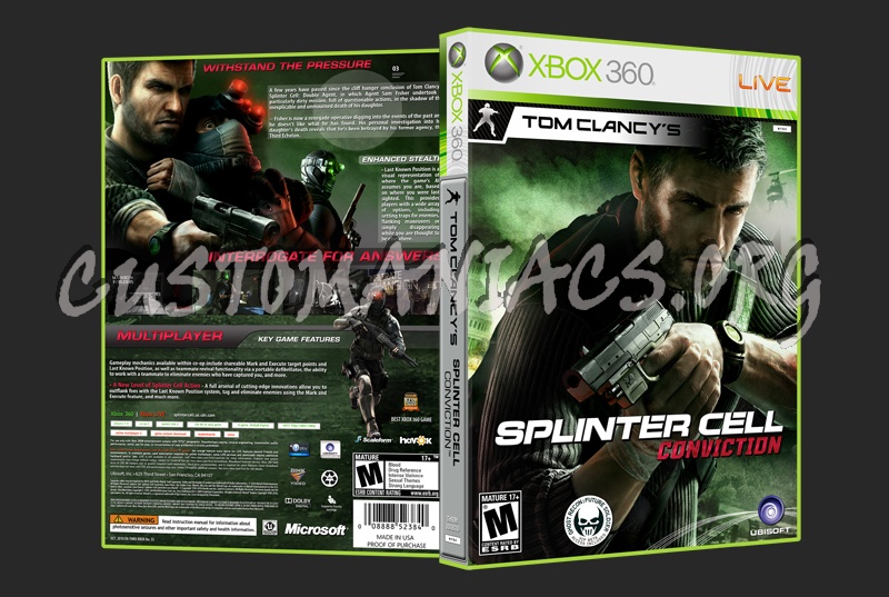 Tom Clancy's Splinter Cell: Conviction dvd cover