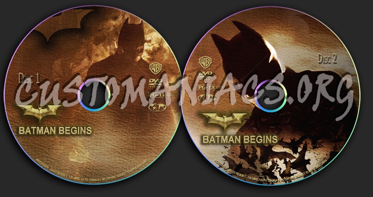Batman Begins (2 Disc) dvd label