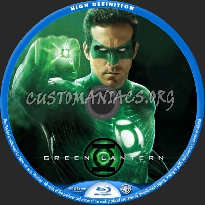 Green Lantern blu-ray label