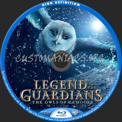 Legend Of The Guardians - The Owls Of Ga'Hoole blu-ray label