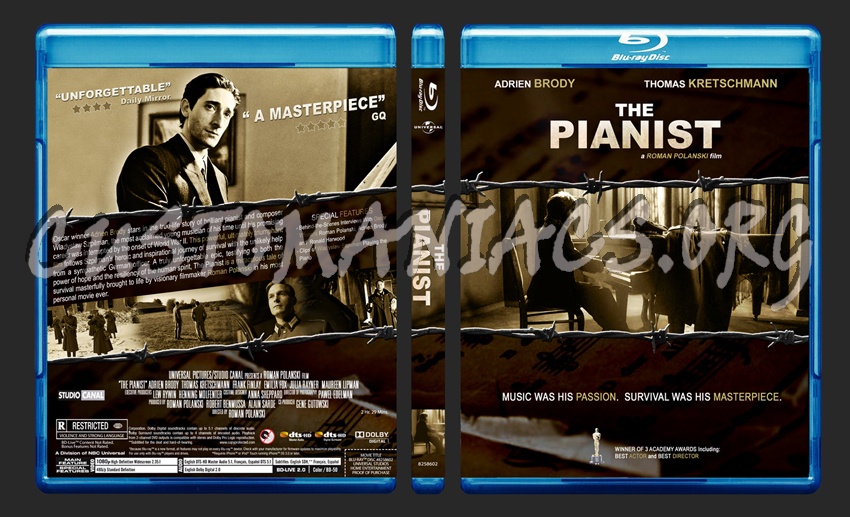The Pianist (2002) blu-ray cover