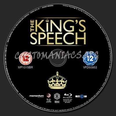 The King's Speech blu-ray label