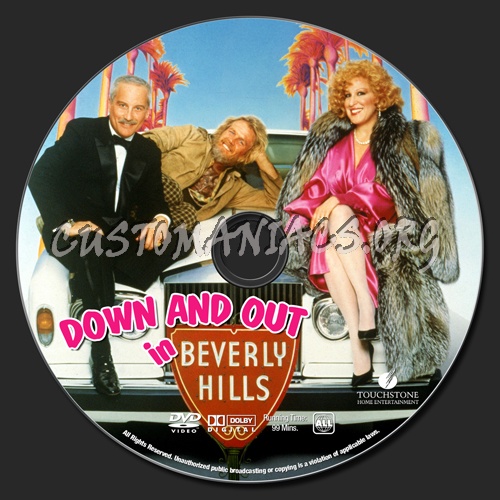 Down And Out In Beverly Hills dvd label