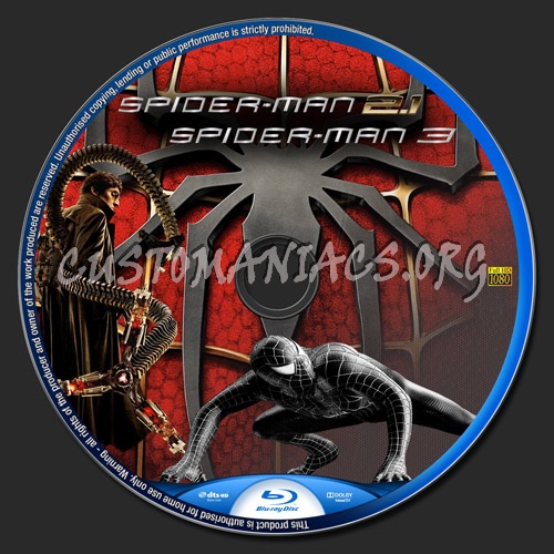 Spider-man 2.1 & 3 blu-ray label