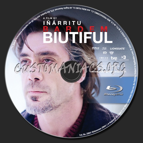 Biutiful blu-ray label