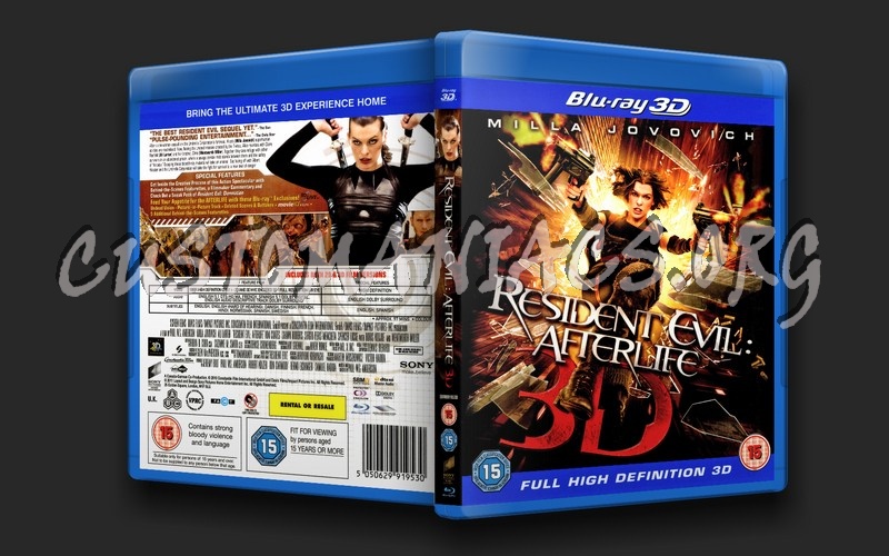 Resident Evil Afterlife 3D blu-ray cover