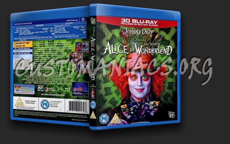 Alice In Wonderland 3D blu-ray cover
