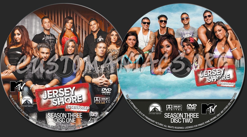 Jersey Shore Season Three dvd label