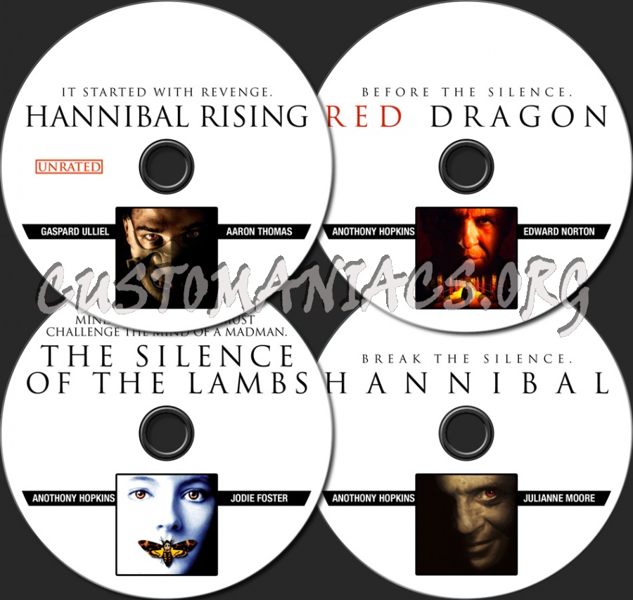 The Hannibal Collection - Rising / Red Dragon / Silence Lambs dvd label