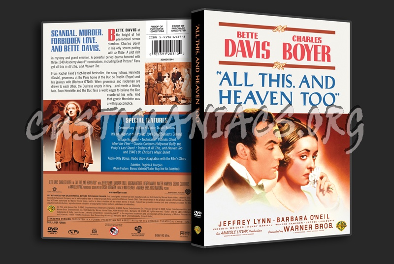 All This, and Heaven Too dvd cover