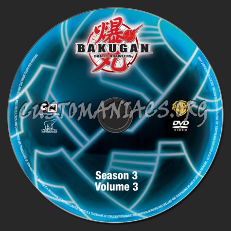 Bakugan Battle Brawers Season 3 Volume 3 dvd label