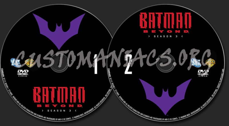 Batman Beyond Season 3 dvd label