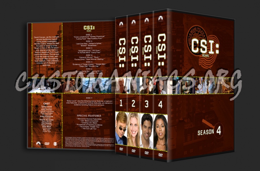 CSI Miami Season 1-4 dvd cover