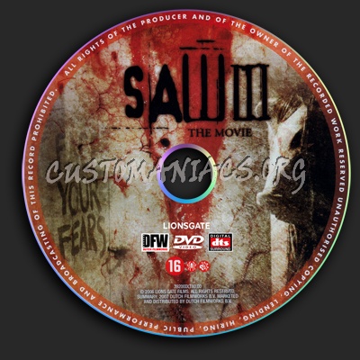 Saw III dvd label