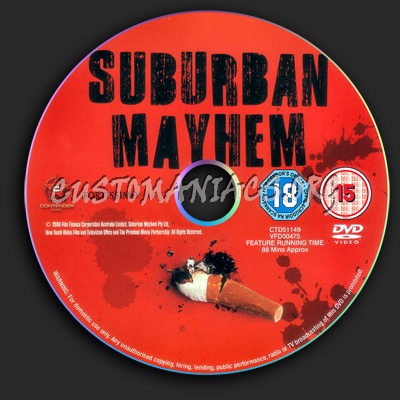 Suburban Mayhem dvd label