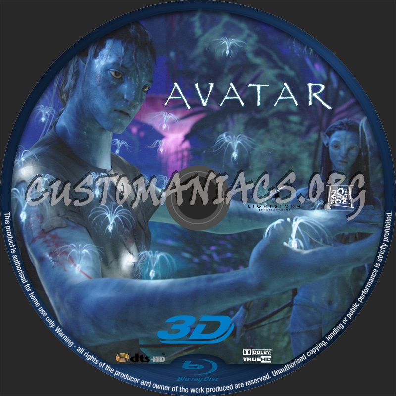 Avatar 3D blu-ray label