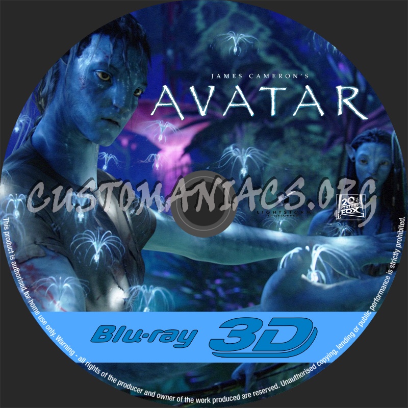 Avatar 3D blu-ray label