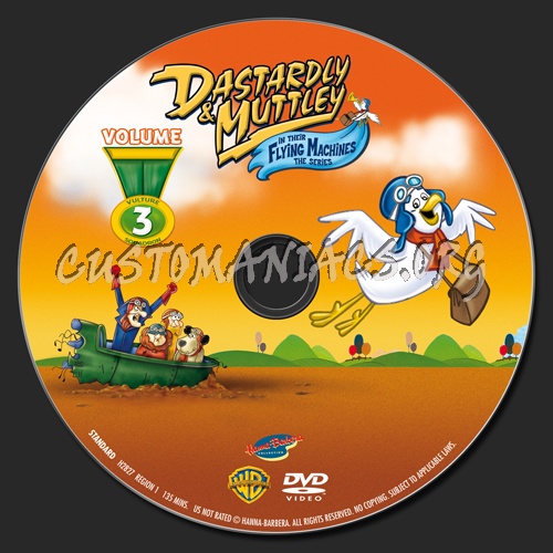 Dastardly & Mutley in their Flying Machines Volume 3 dvd label