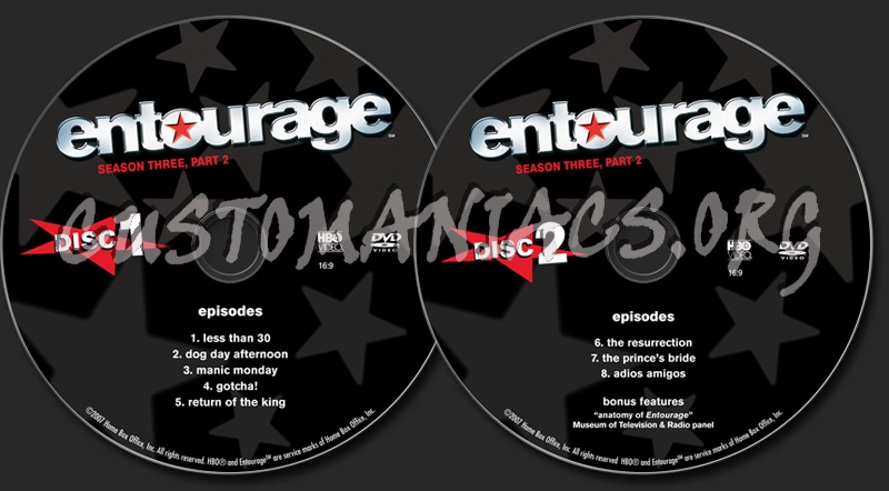 Entourage Season 3 Part 2 dvd label