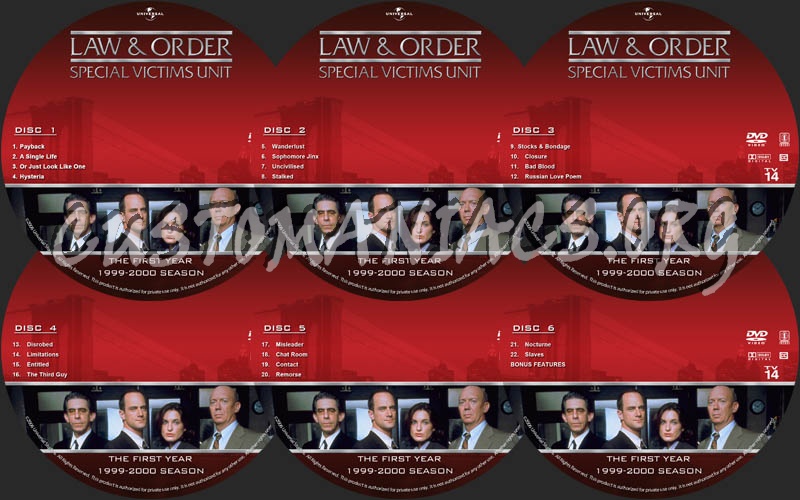 Law & Order: SVU - Season 1 dvd label