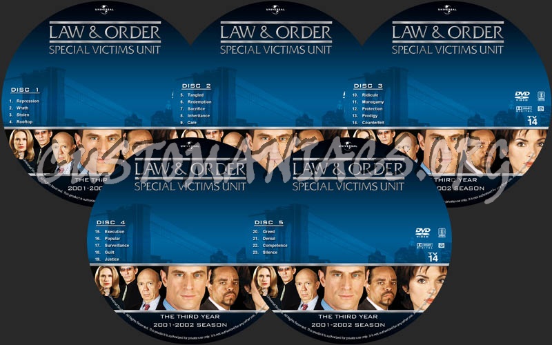 Law & Order: SVU - Season 3 dvd label