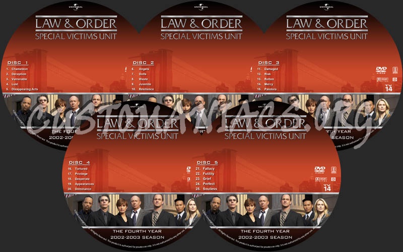 Law & Order: SVU - Season 4 dvd label