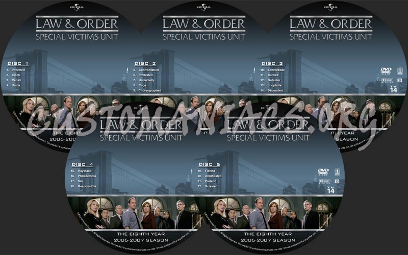 Law & Order: SVU - Season 8 dvd label