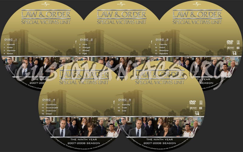 Law & Order: SVU - Season 9 dvd label