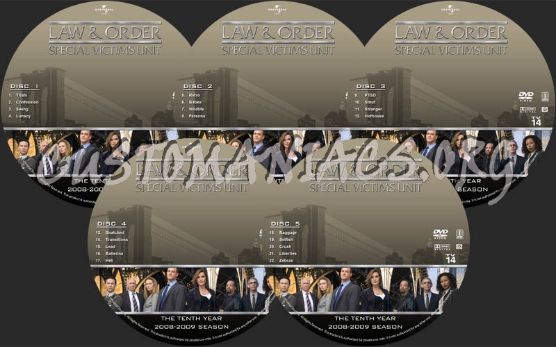 Law & Order: SVU - Season 10 dvd label