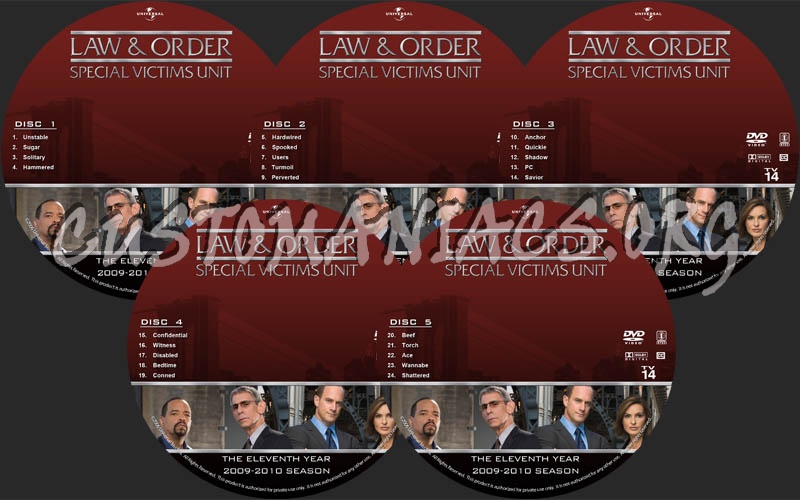 Law & Order: SVU - Season 11 dvd label