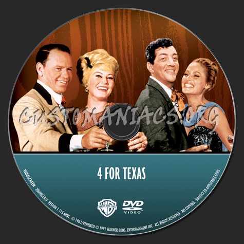 Frank Sinatra Collection: 4 For Texas dvd label