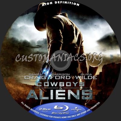 Cowboys & Aliens blu-ray label